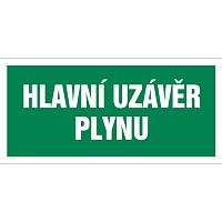 Značka Hlavní uzávěr plynu, samolepicí fólie, 100 × 210 mm